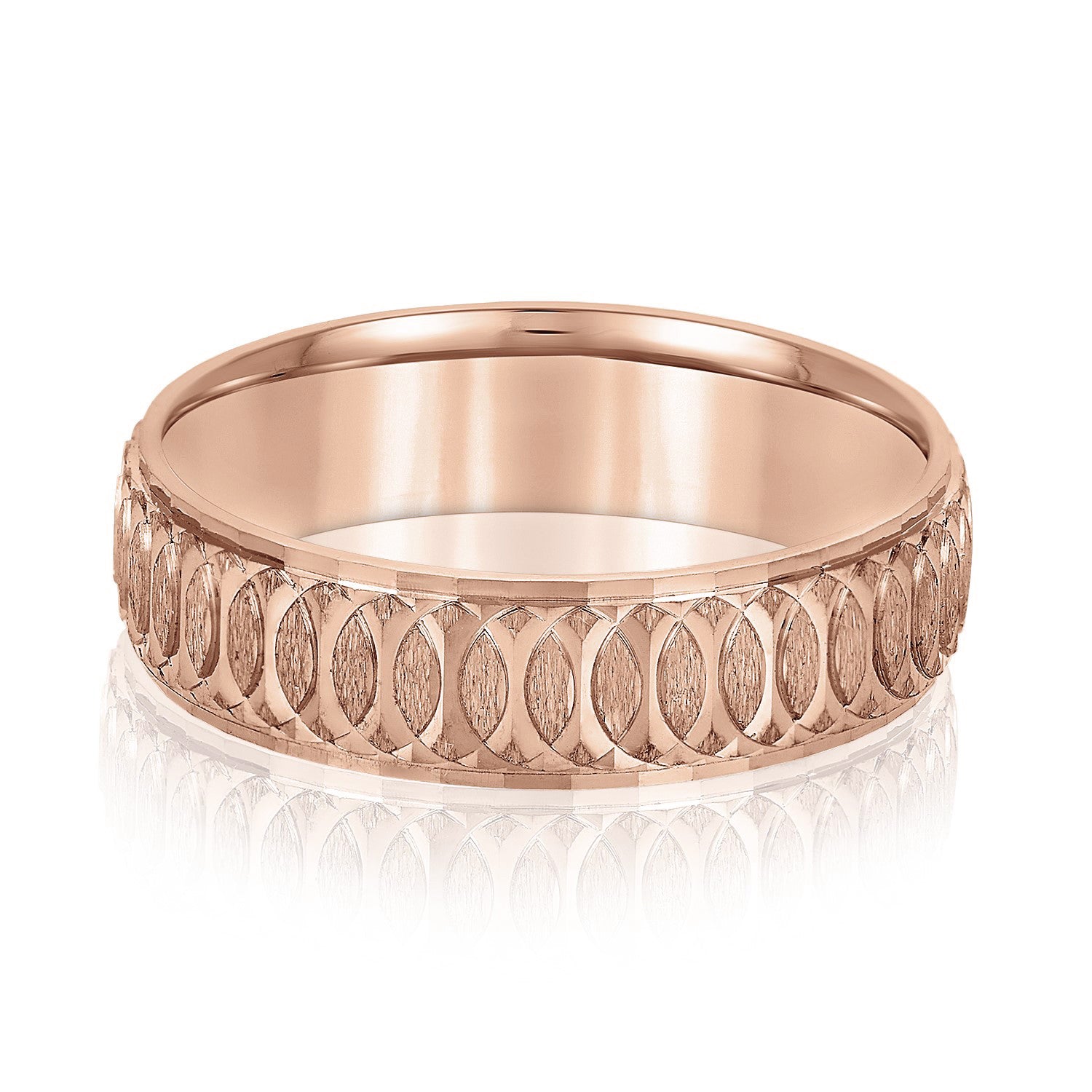 Men's Overlapping Circular Pattern Wedding Band-VIRABYANI